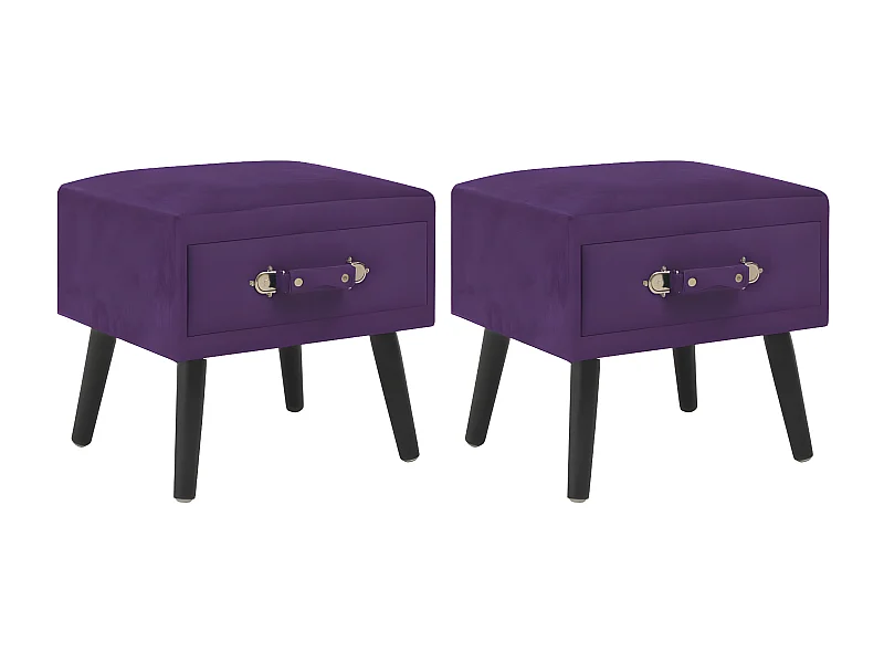 Tables de chevet 2 pièces Violet foncé 40x35x40 cm Velours