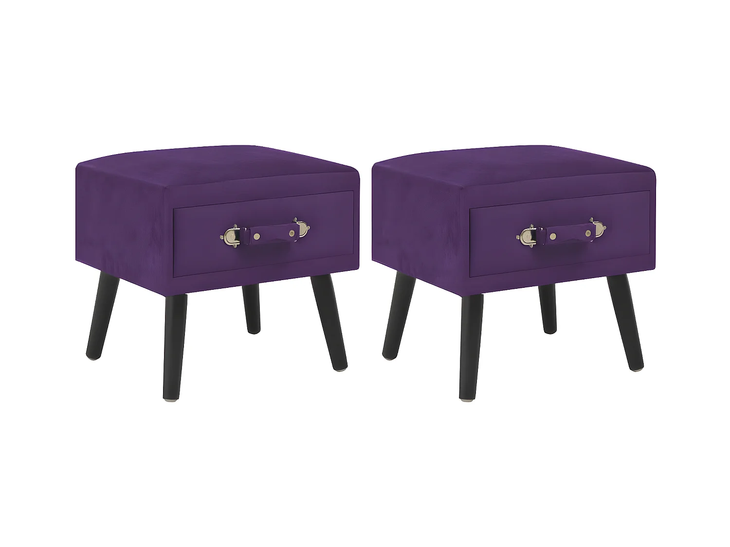 Tables de chevet 2 pièces Violet foncé 40x35x40 cm Velours