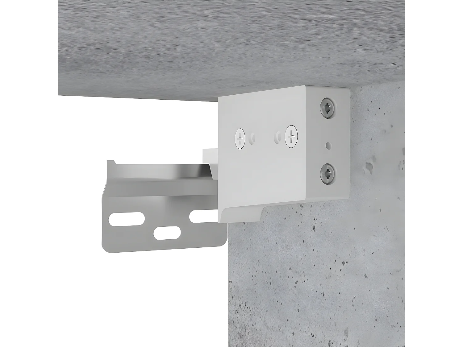 Table de chevet murale gris béton 41,5x36x53 cm