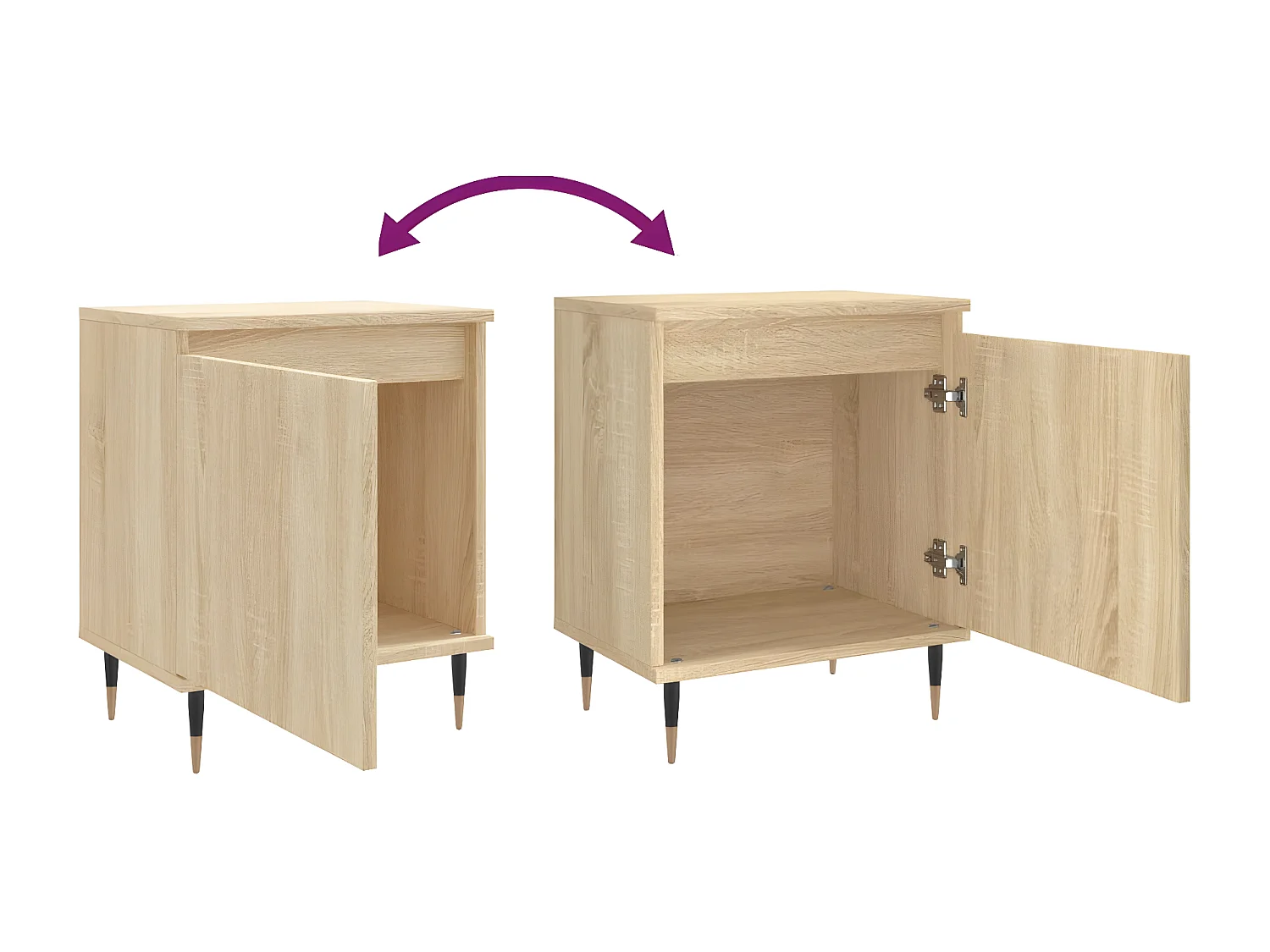 Tables de chevet 2pièces chêne sonoma 40x30x50cm bois d'ingénierie