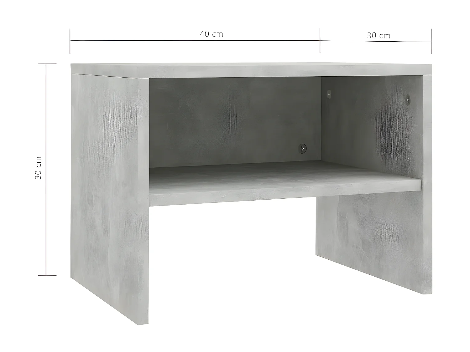 Table de chevet Gris béton 40 x 30 x 30 cm Aggloméré