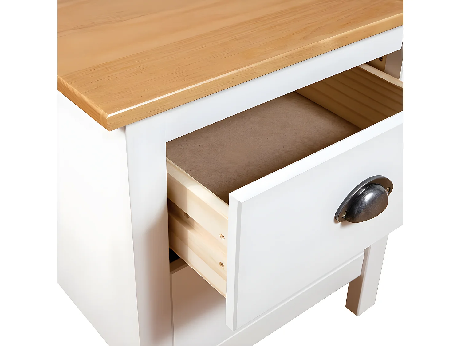Table de chevet Hill Blanc 46x35x49,5 cm Bois de pin solide