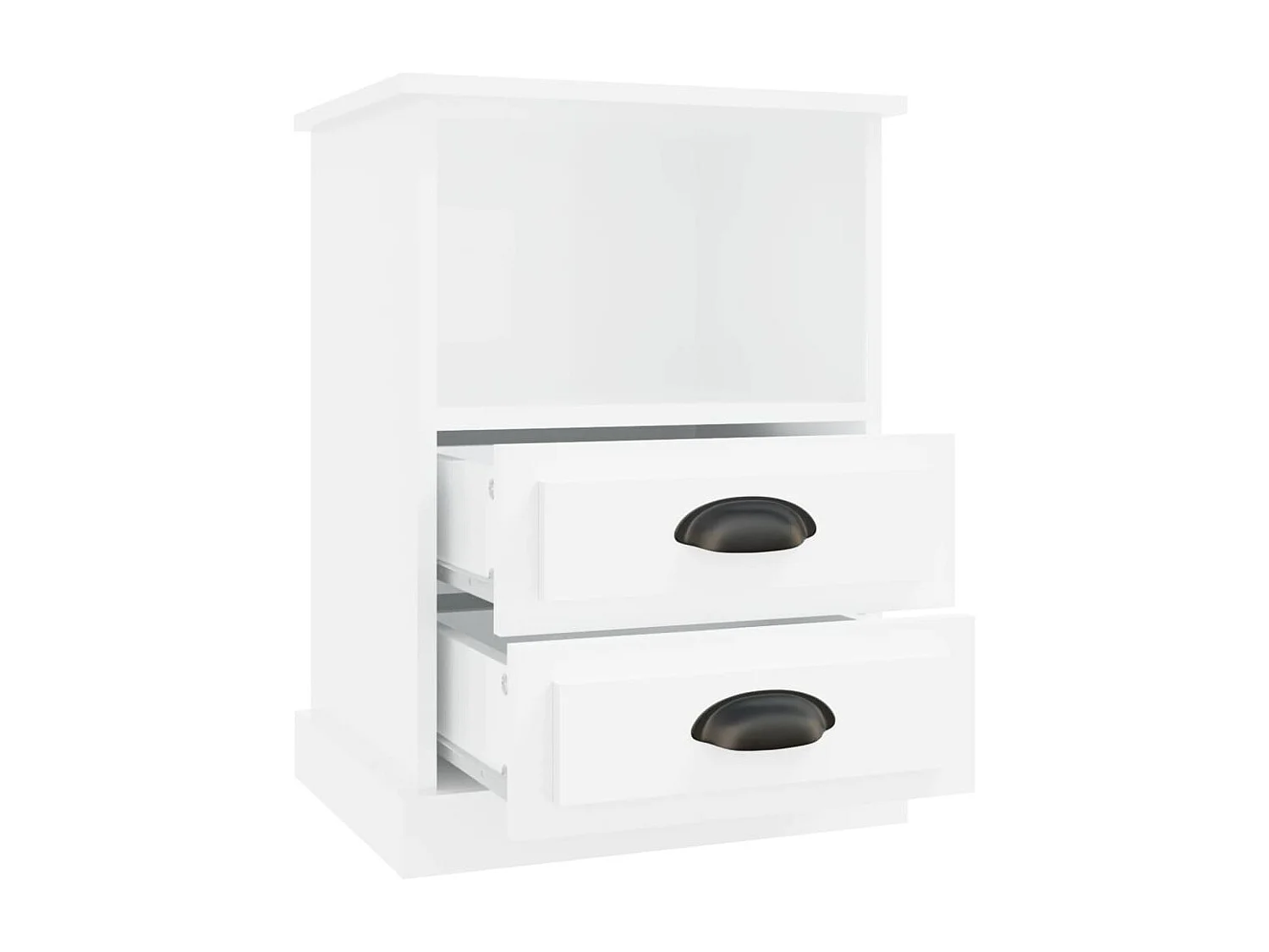 Table de chevet blanc brillant 43x36x60 cm