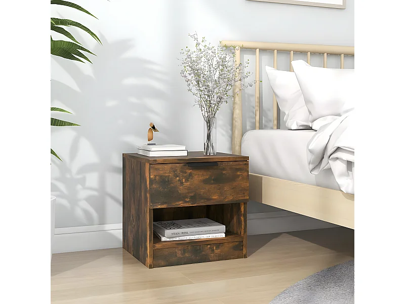 Table de chevet Chêne fumé Bois d'ingénierie