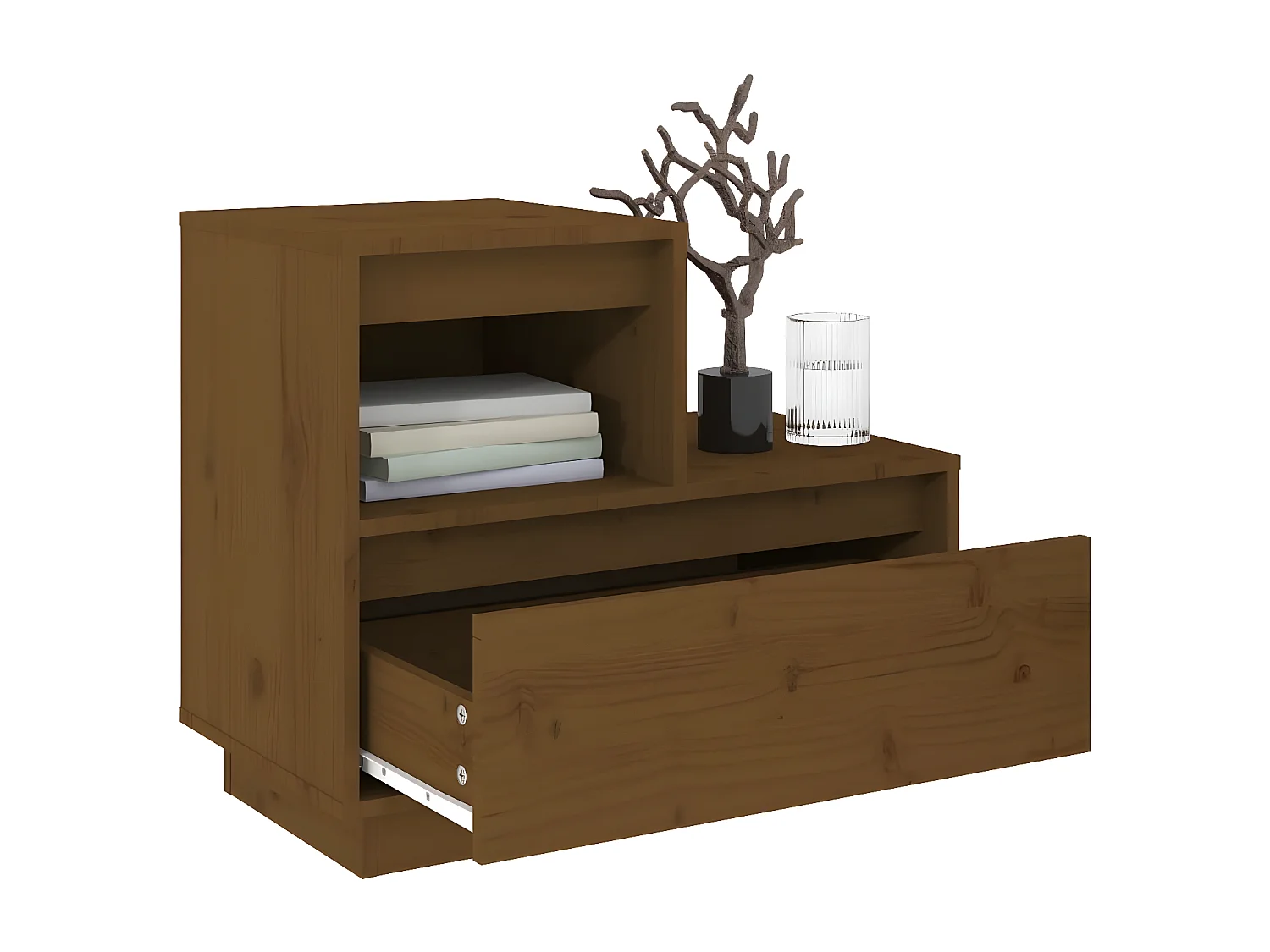 Nachtkastjes 2 st 60x34x51 cm massief grenenhout honingbruin