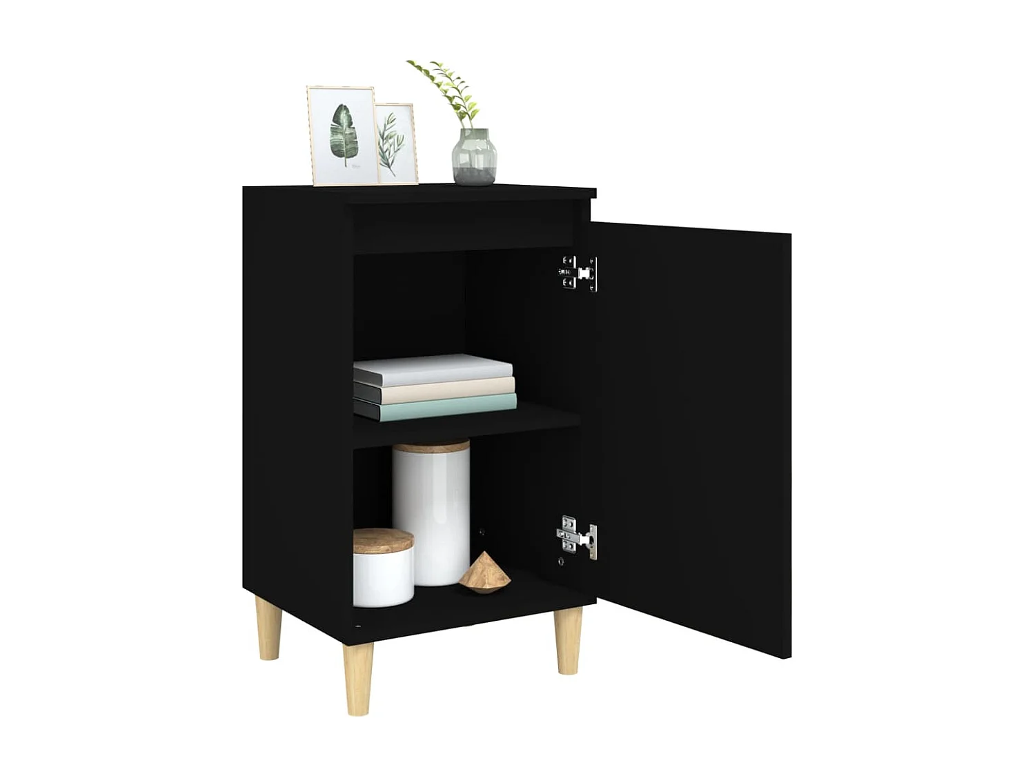 Table de chevet noir 40x35x70 cm bois d’ingénierie