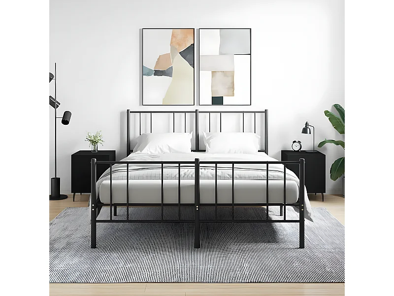 Tables de chevet 2 pièces noir 40x40x50 cm bois d’ingénierie