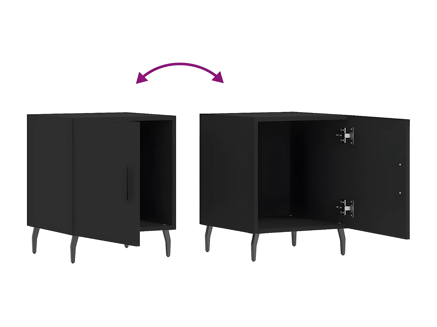 Mesitas de noche 2 unidades madera de ingeniería negro 40x40x50 cm