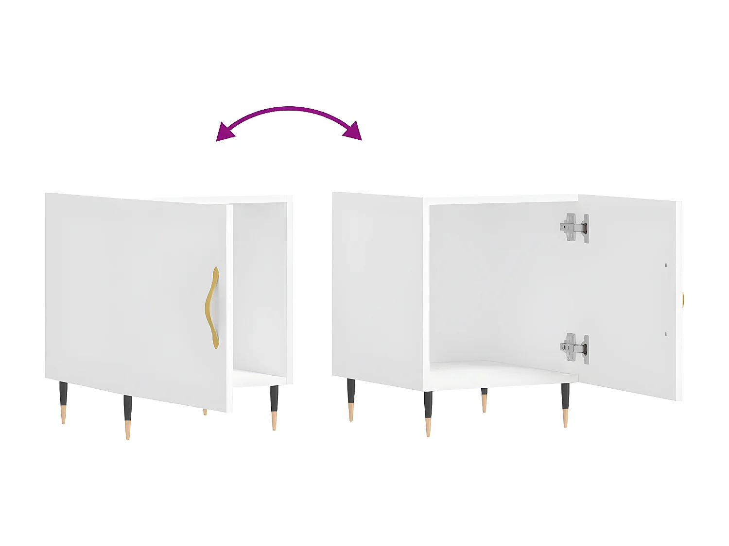 Mesa de cabeceira 2 peças 40x40x50 cm derivados de madeira branco