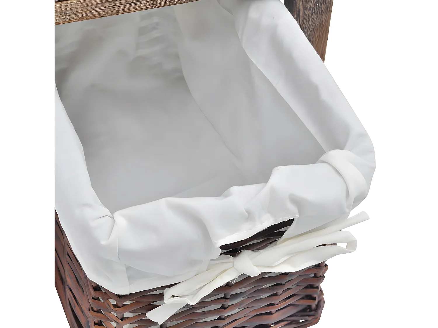 Mesita de noche de madera marrón