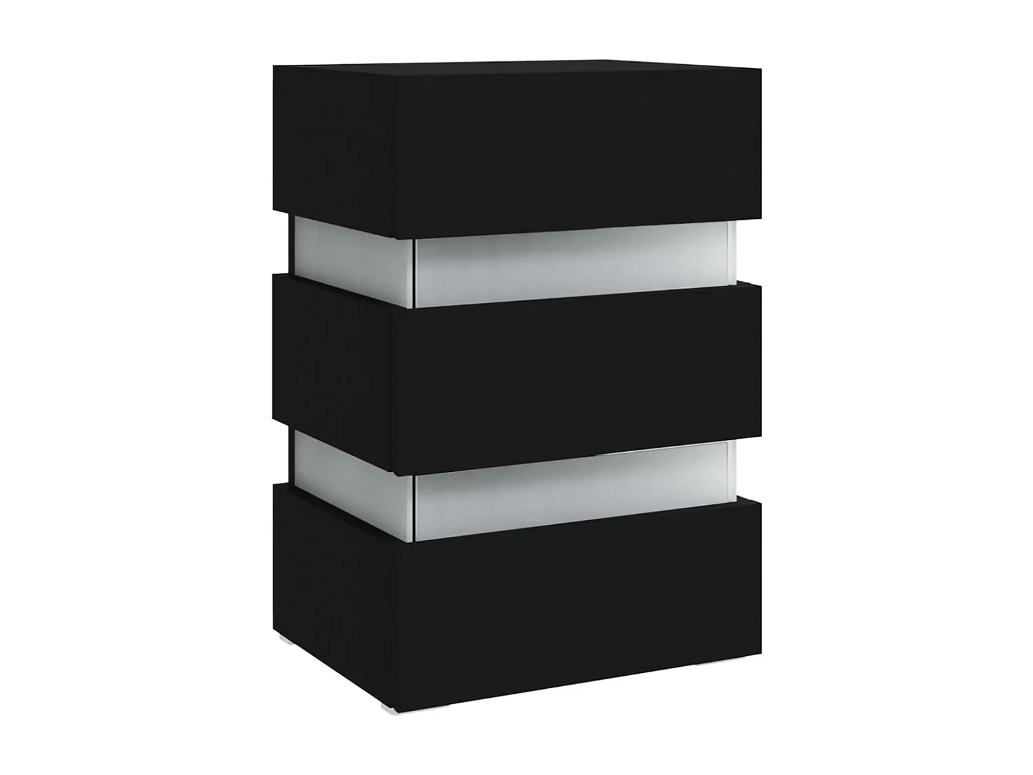 326846  Nachtkastje LED 45x35x67 cm bewerkt hout zwart