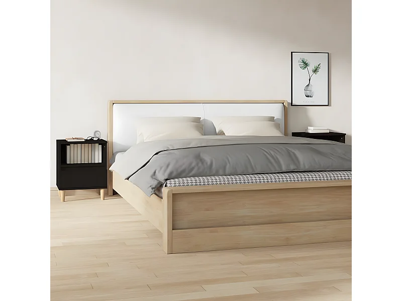 Nachtkastjes 2 st 40x35x50 cm zwart