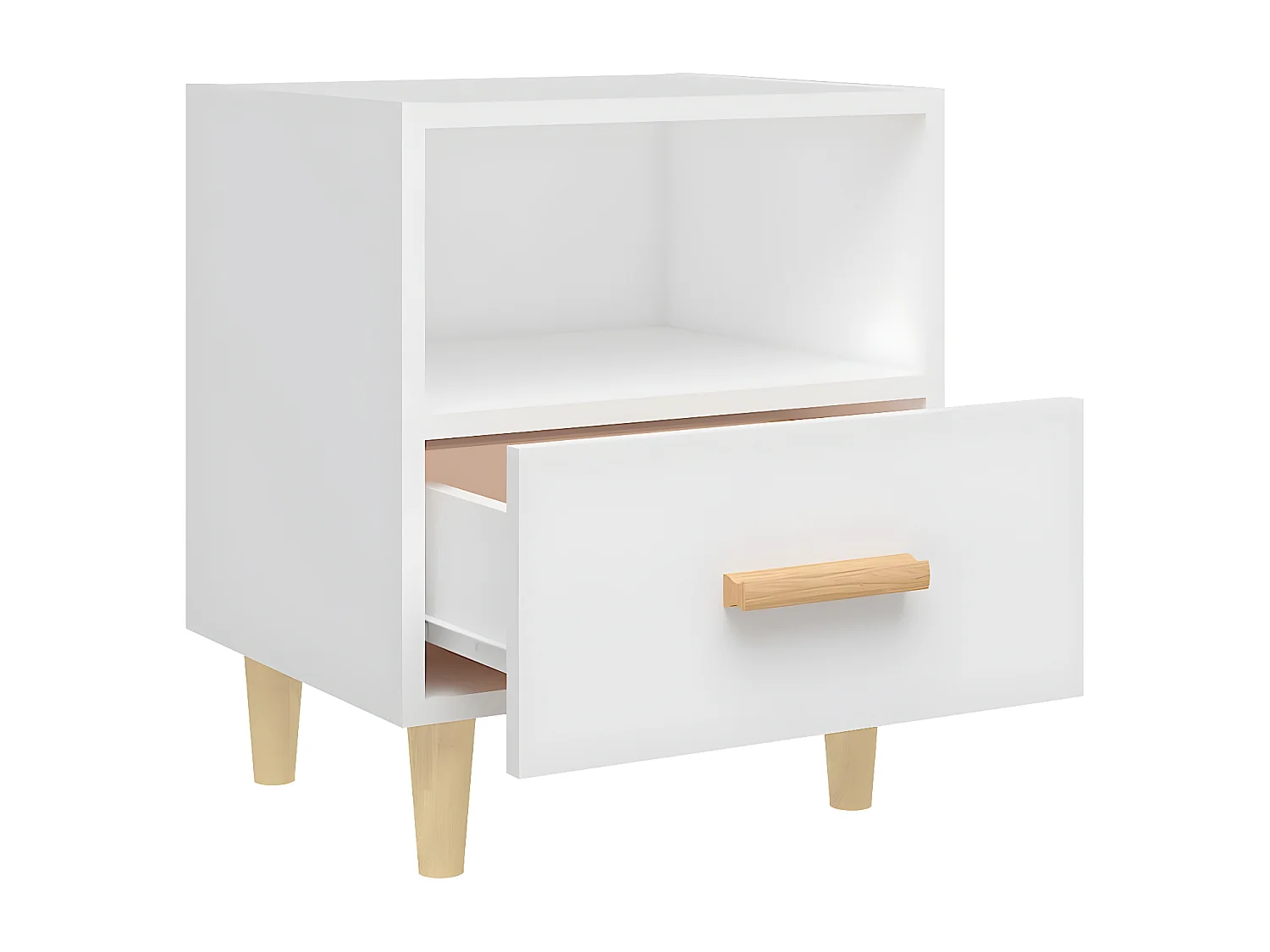 Table de chevet Blanc 40x35x47 cm