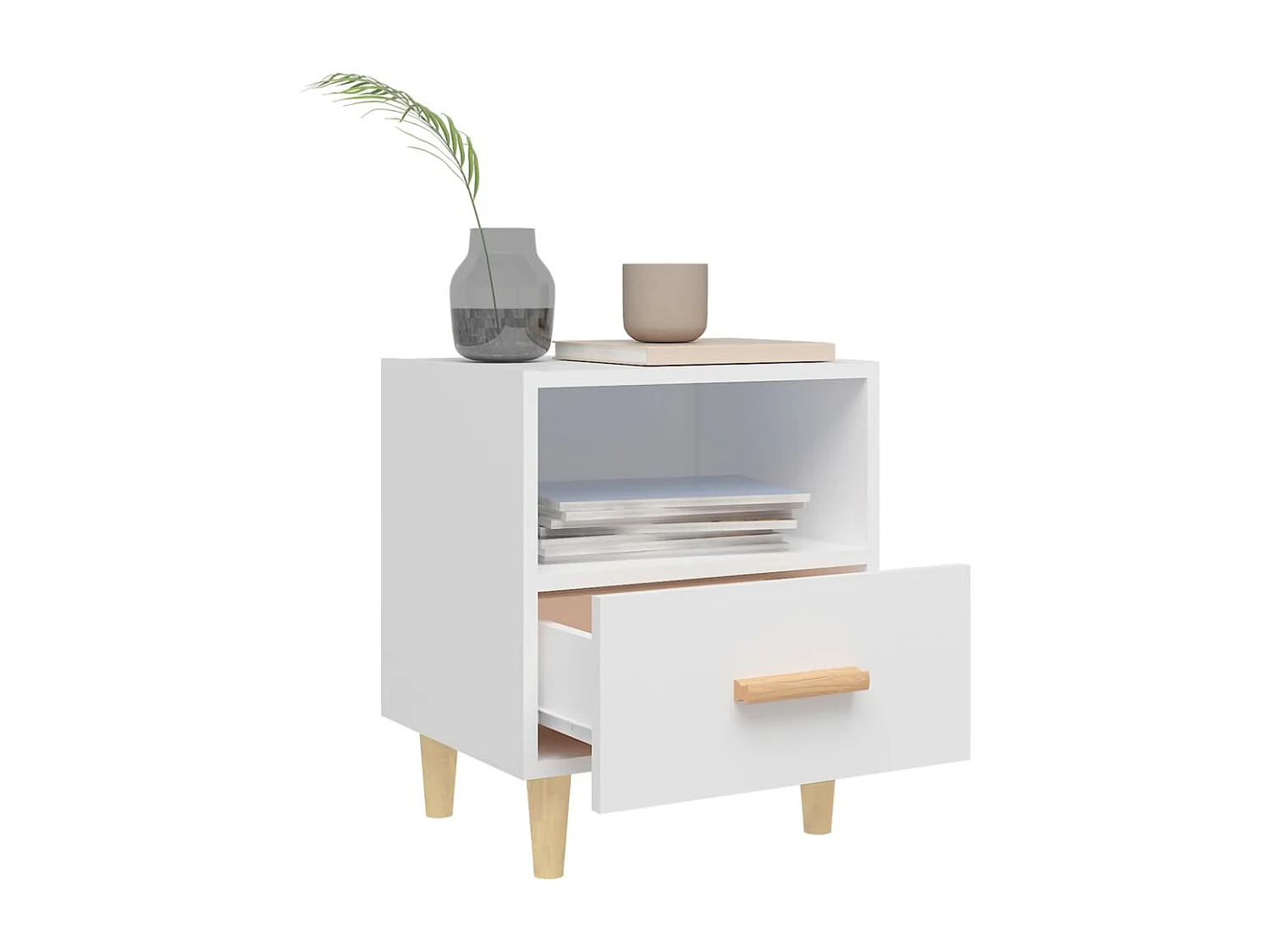 Table de chevet Blanc 40x35x47 cm