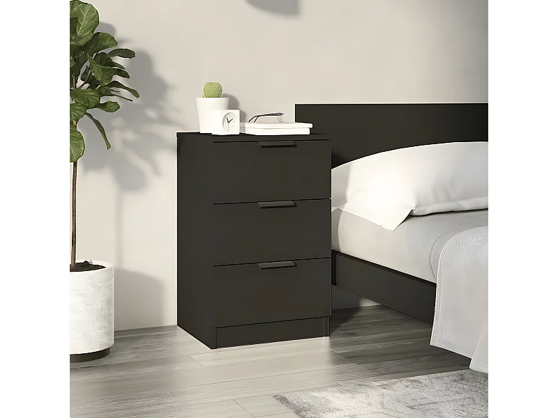 Table de chevet noir 40x36x65 cm