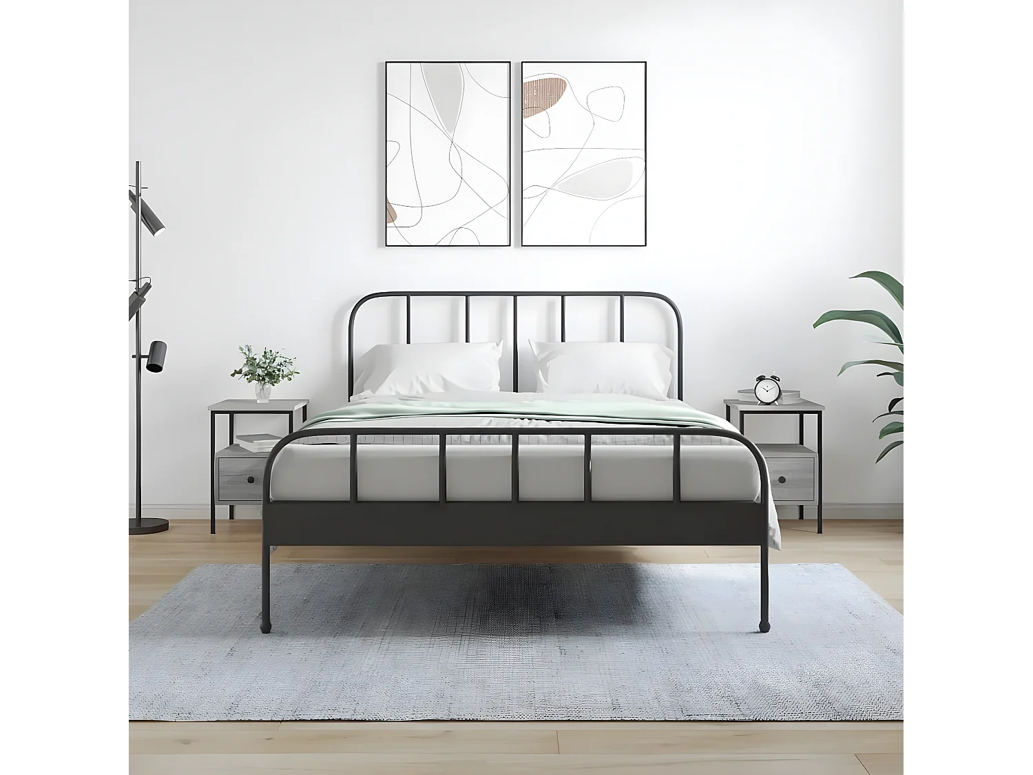 Tables de chevet 2 pièces sonoma gris 34x36x50cm bois d'ingénierie