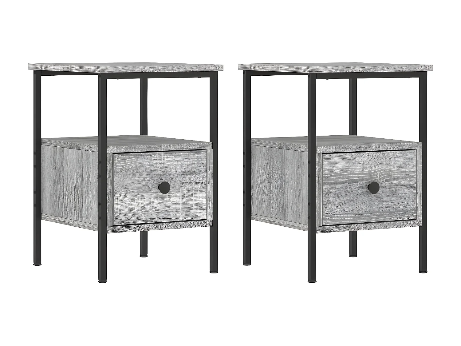 Tables de chevet 2 pièces sonoma gris 34x36x50cm bois d'ingénierie