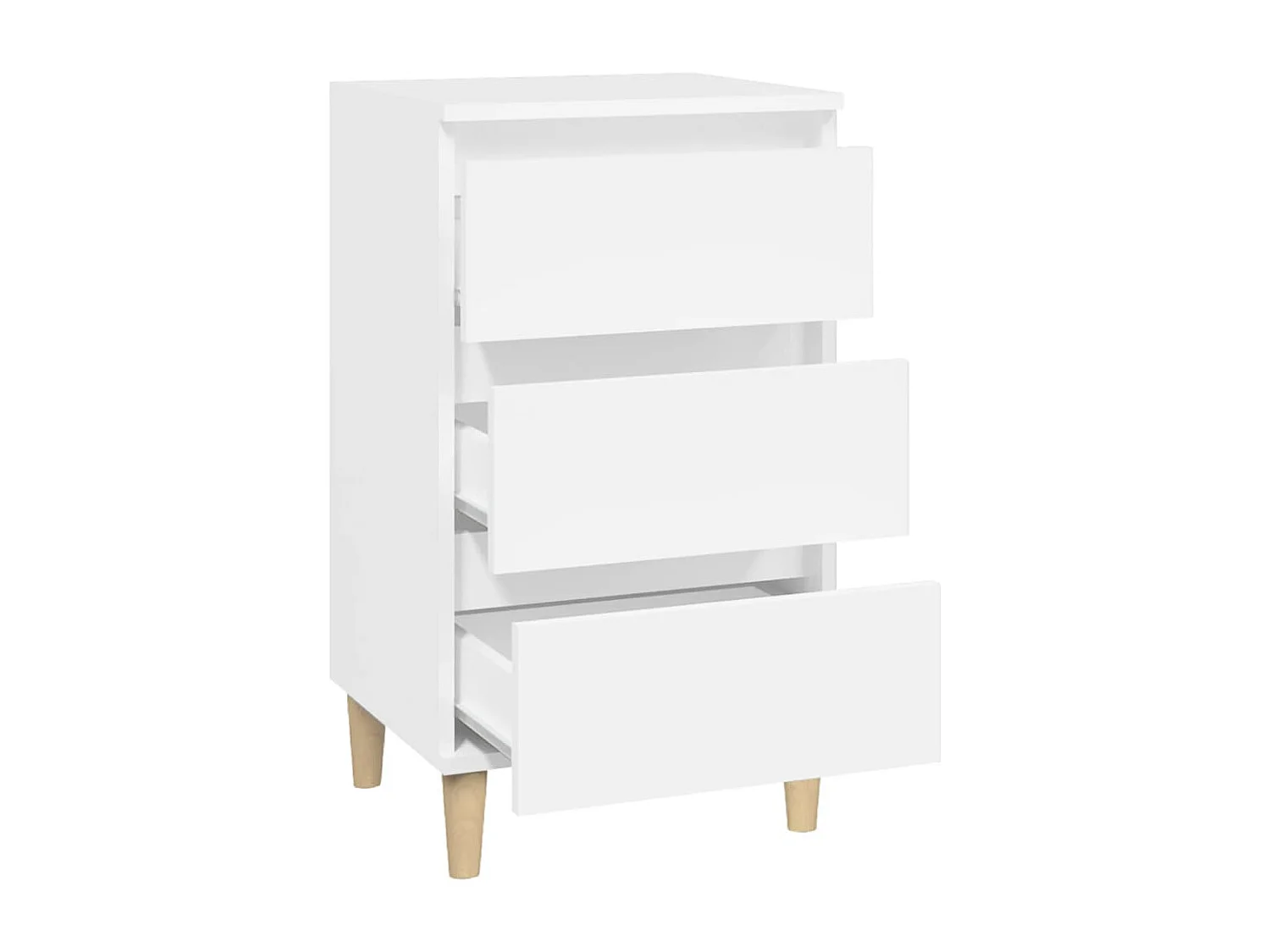 Table de chevet blanc 40x35x70 cm bois d’ingénierie