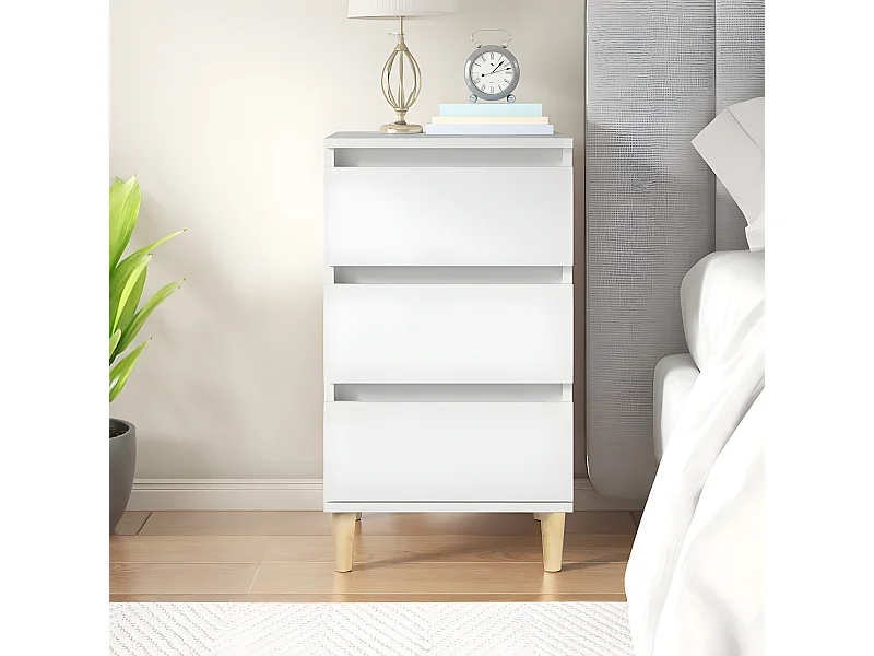 Mesa de cabeceira 40x35x70 cm derivados de madeira branco