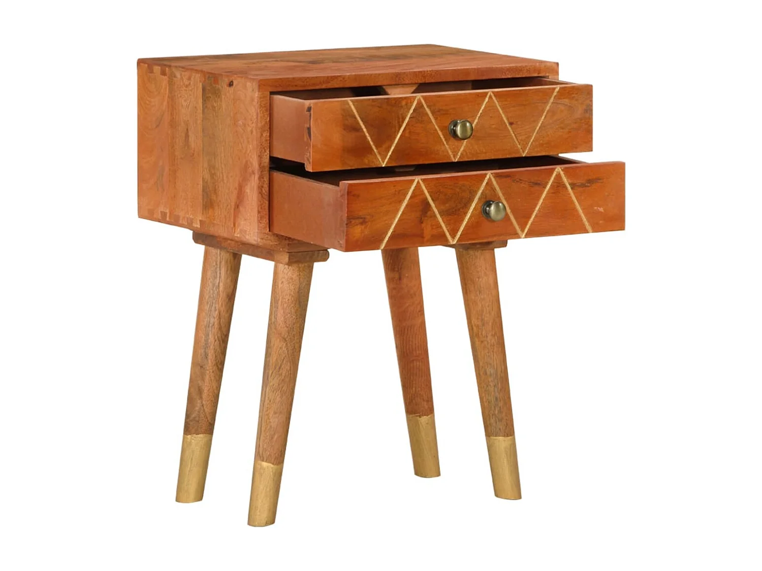 Table de chevet 43 x 30 x 58 cm Bois de manguier massif