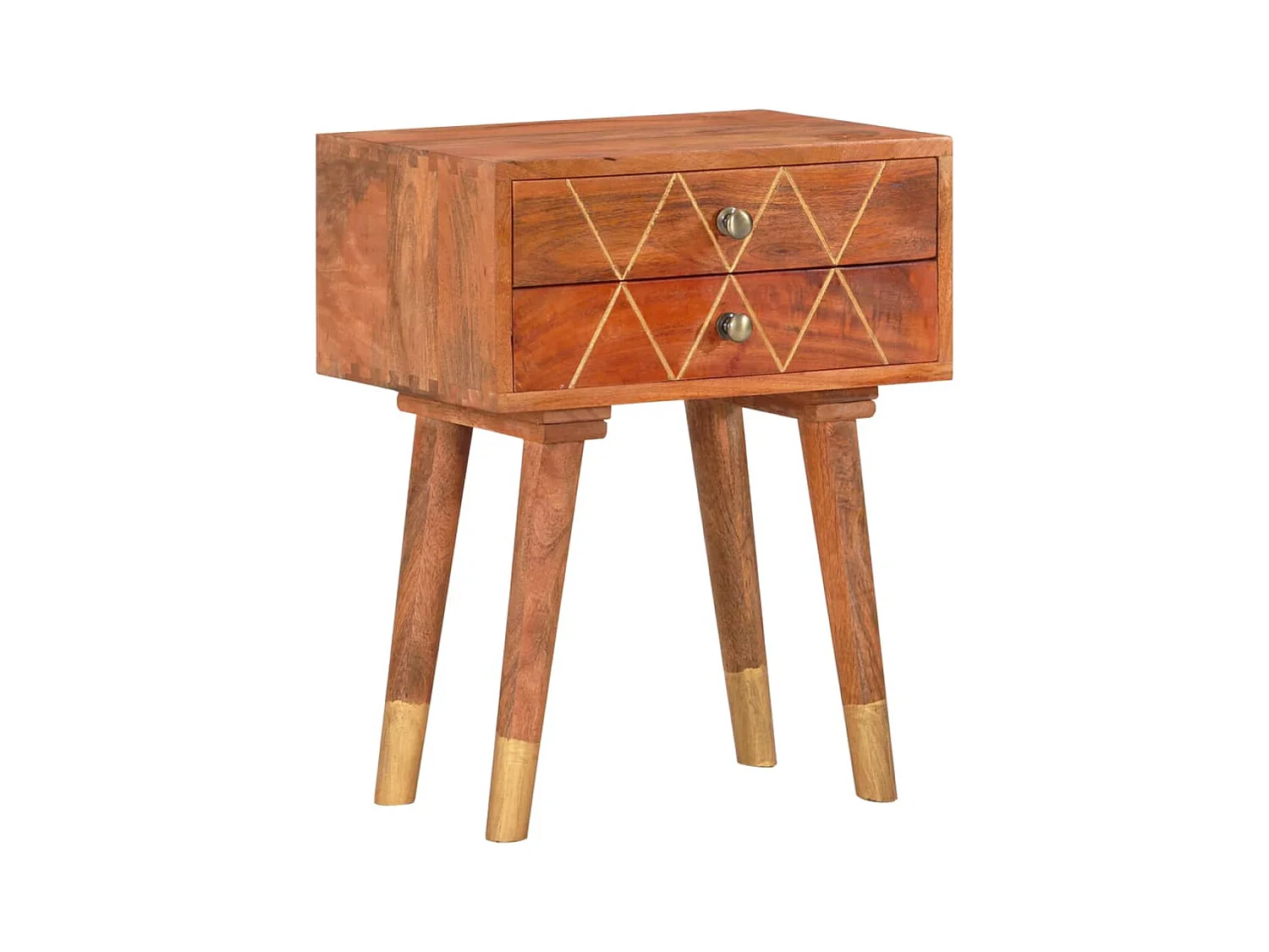 Table de chevet 43 x 30 x 58 cm Bois de manguier massif