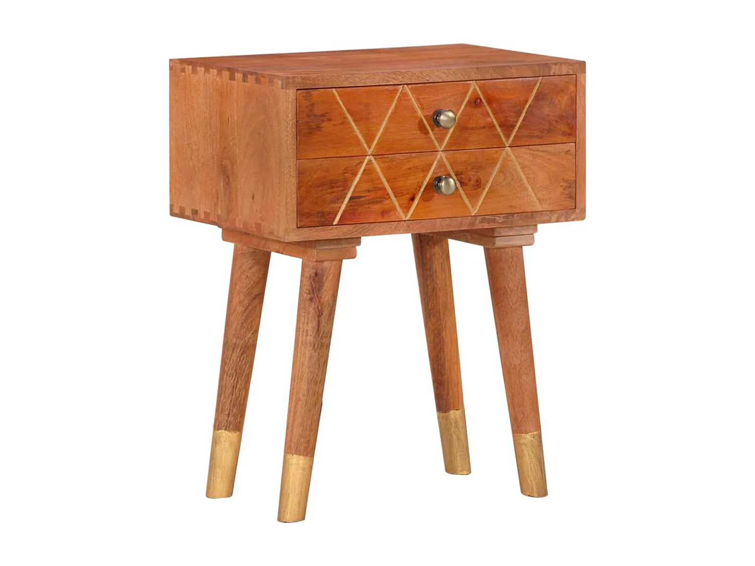 Mesa de cabeceira 43x30x58 cm madeira de mangueira maciça