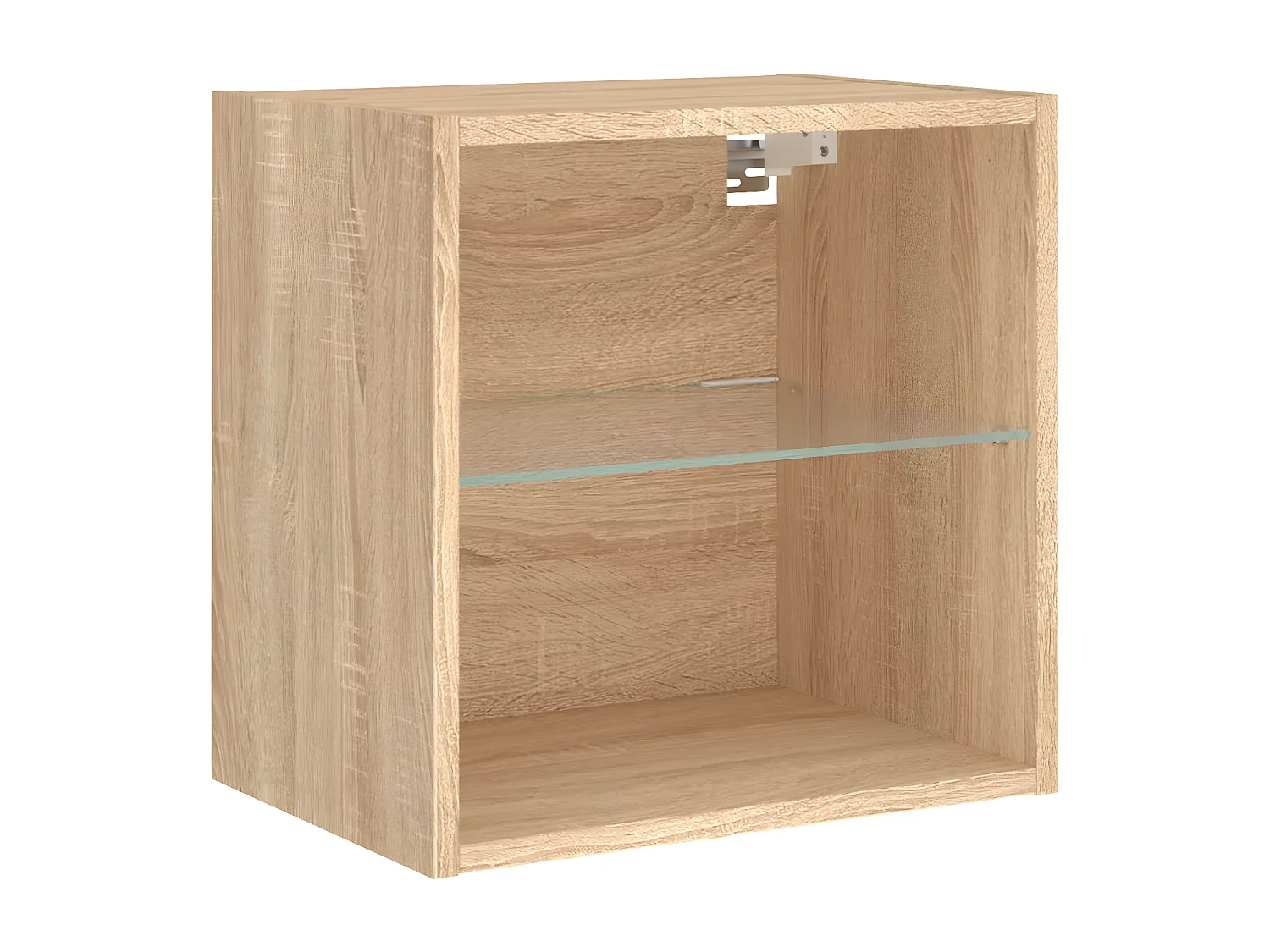 Table de chevet murale avec lumières LED chêne sonoma