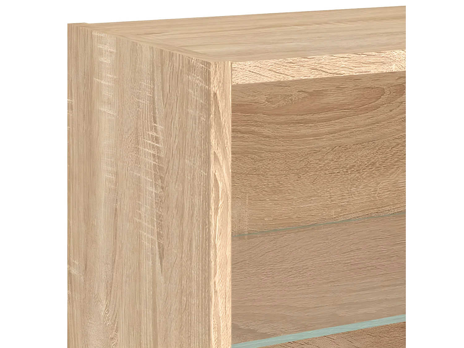 Table de chevet murale avec lumières LED chêne sonoma