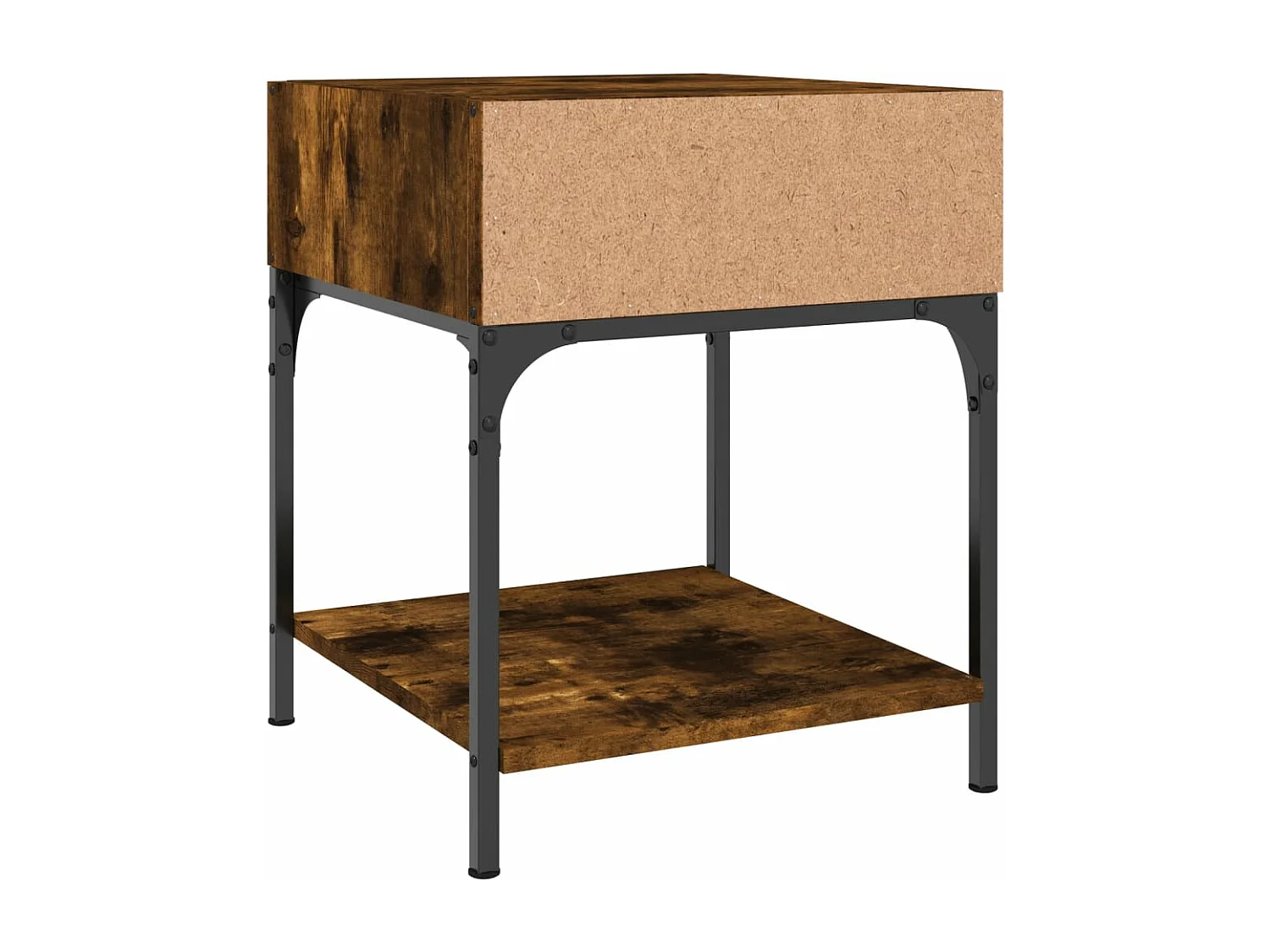 Mesita de noche madera de ingeniería roble ahumado 40x41x50 cm