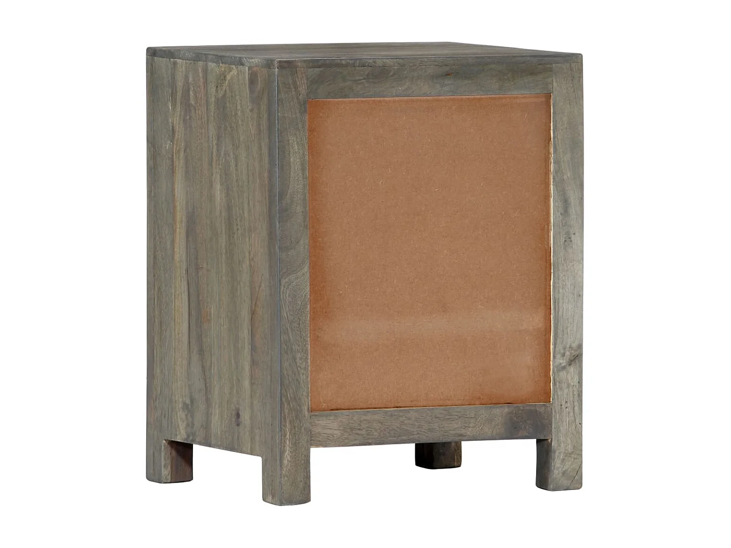 Nachtkastje 40x30x50 cm massief mangohout grijs