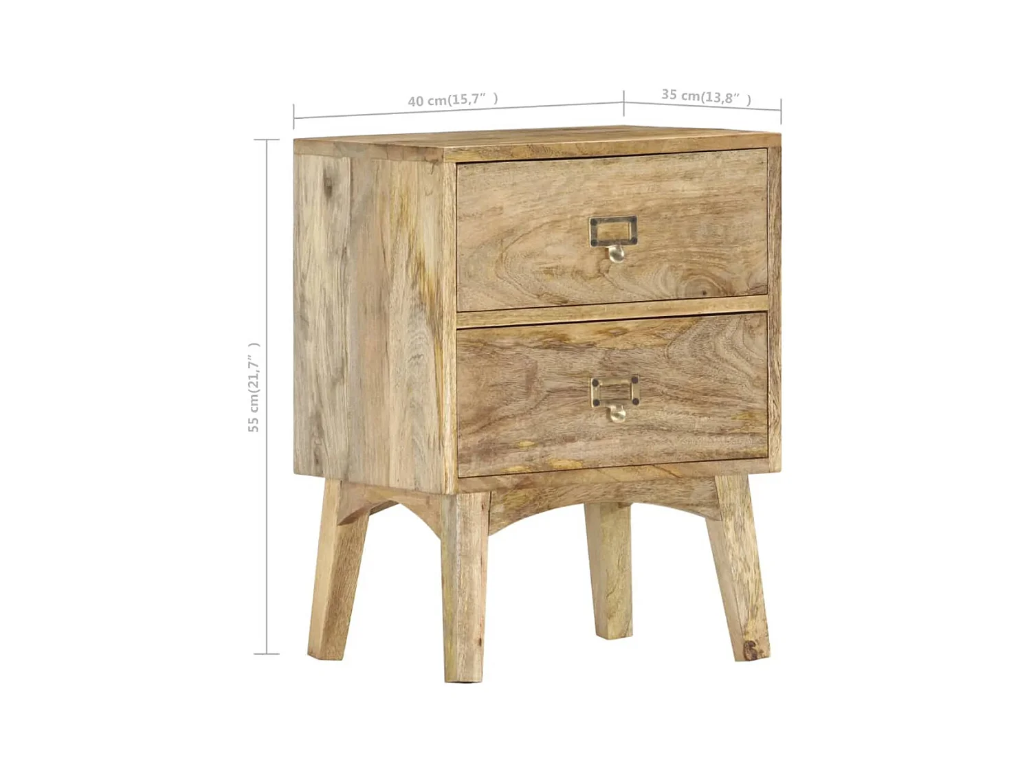 Table de chevet 40x35x55 cm Bois de manguier solide