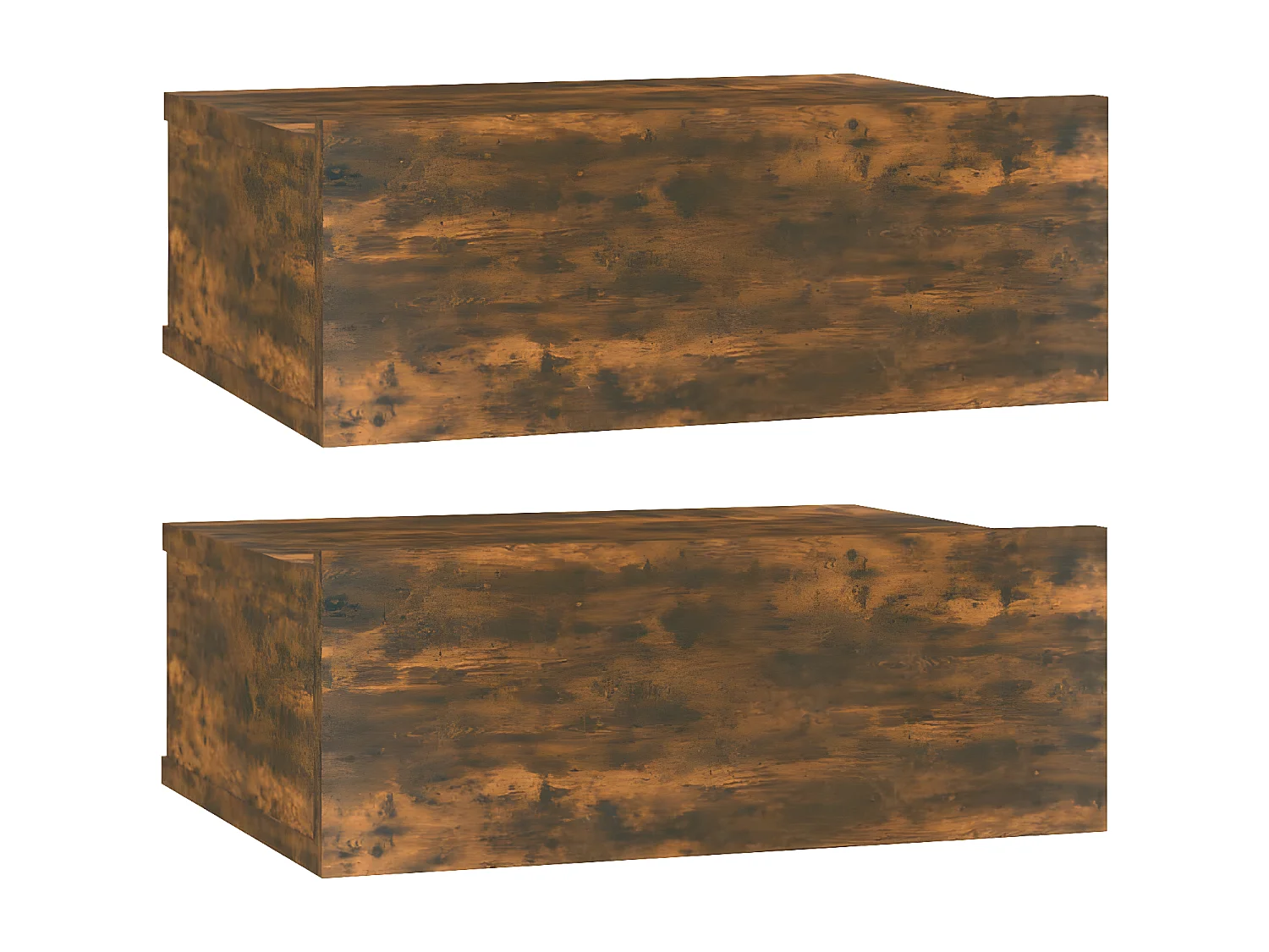 Nachtkastjes 2 st zwevend 40x30x15cm bewerkt hout gerookt eiken