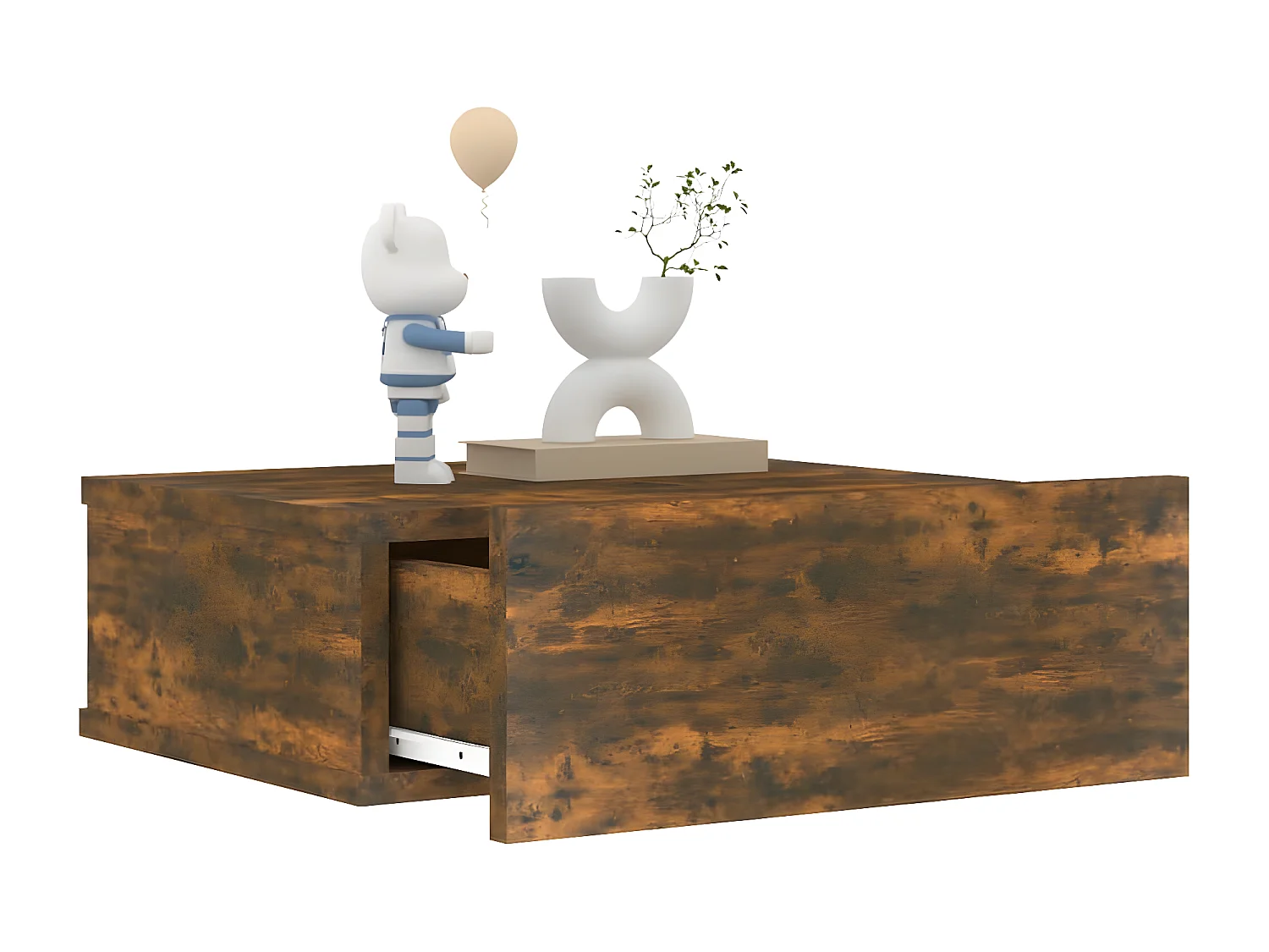 Nachtkastjes 2 st zwevend 40x30x15cm bewerkt hout gerookt eiken