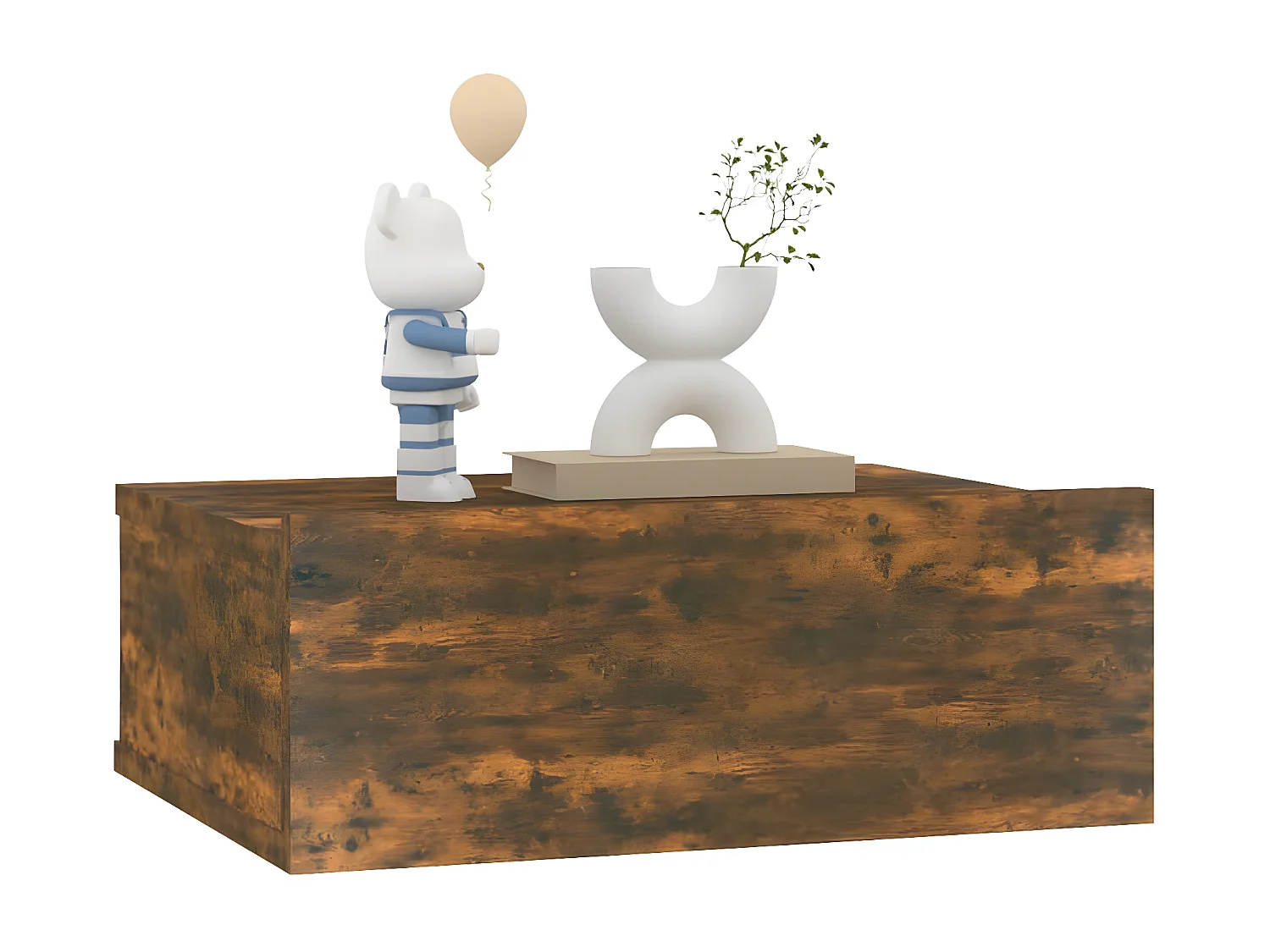 Tables de chevet flottantes 2 pièces Chêne fumé 40x30x15 cm