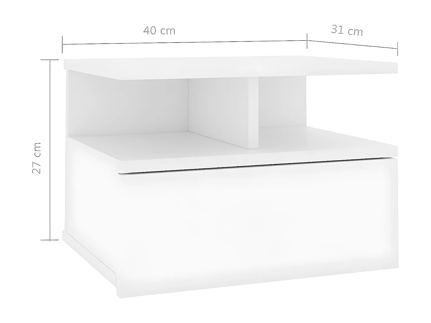 Tables de chevet flottantes 2 pièces Blanc 40x31x27 cm Aggloméré