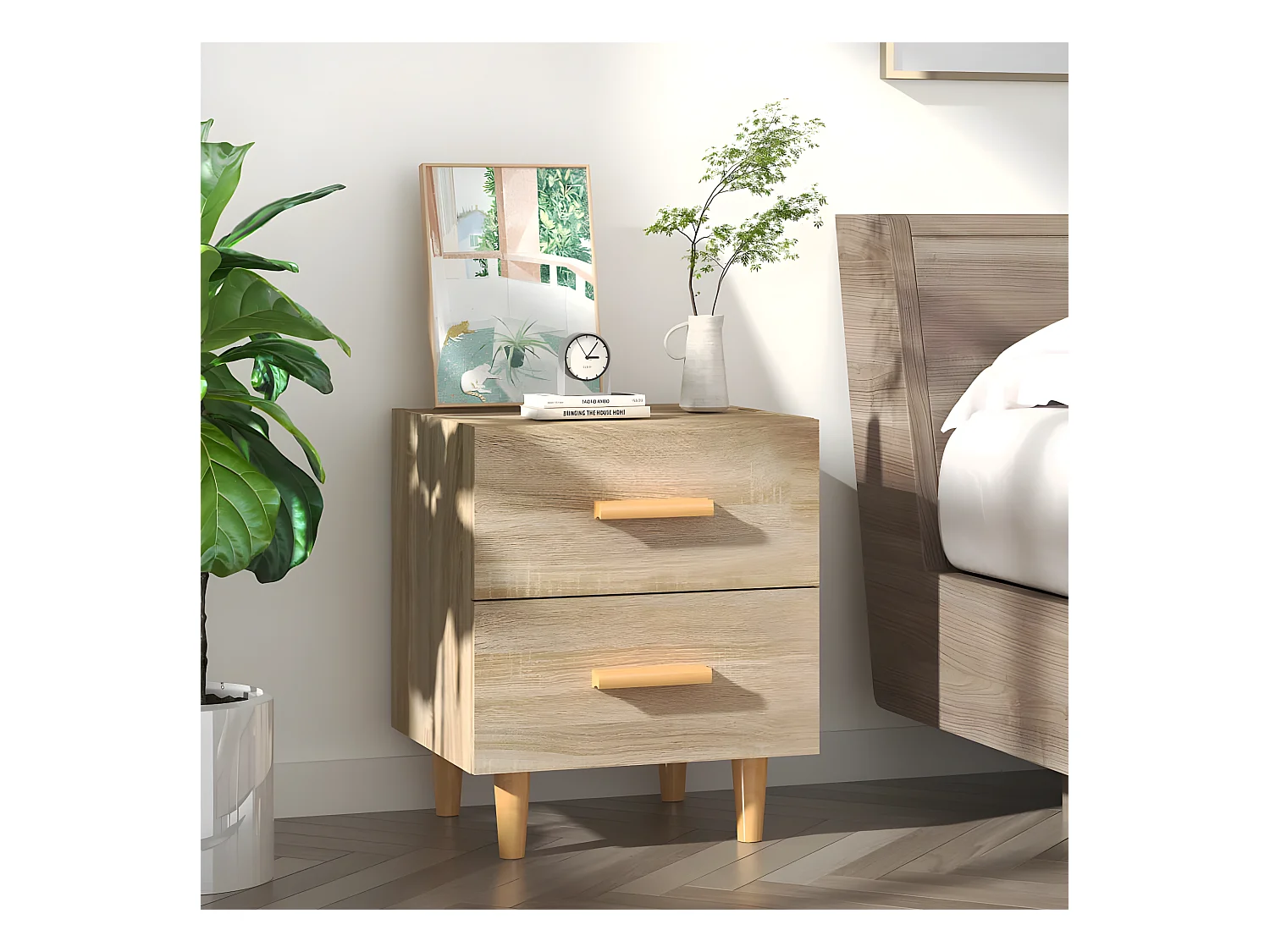 Table de chevet Chêne sonoma 40x35x47,5 cm