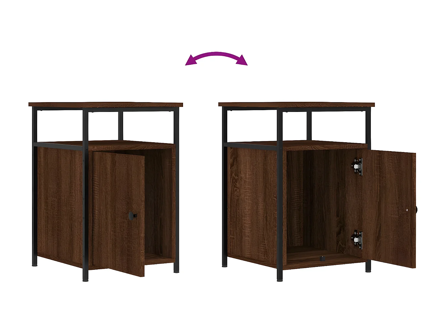 Table de chevet chêne marron 40x42x60 cm bois d'ingénierie