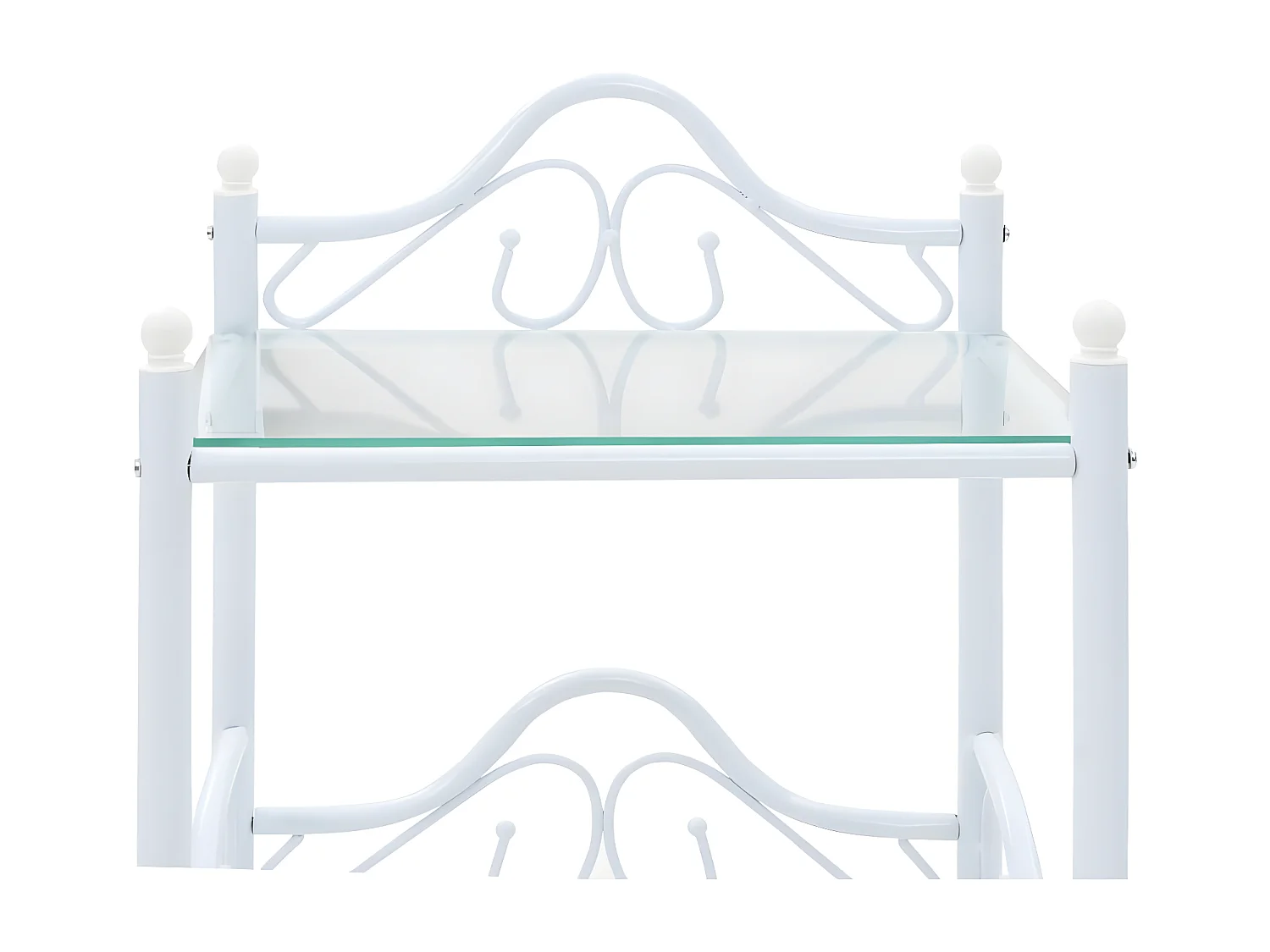 Table de chevet 2 pièces Acier et verre trempé 45x30,5x60 cm Blanc