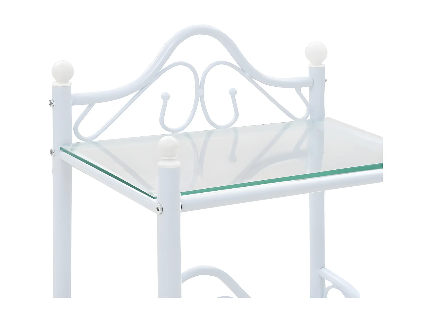 Table de chevet 2 pièces Acier et verre trempé 45x30,5x60 cm Blanc