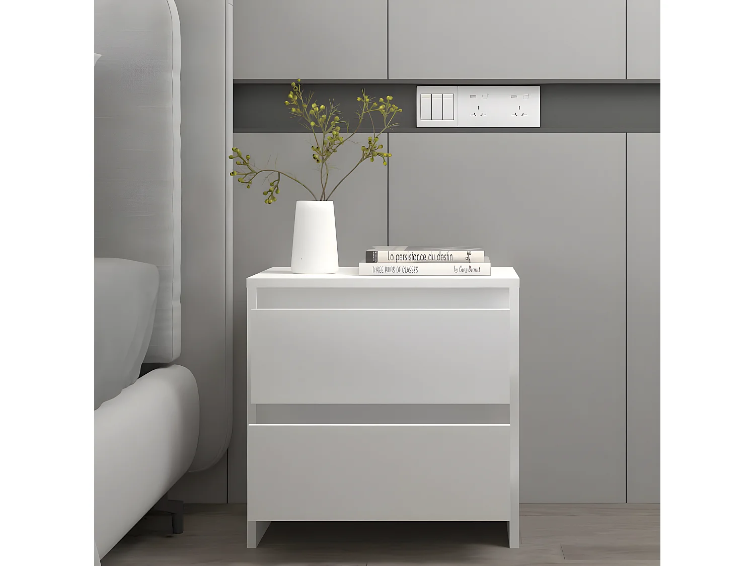 Mesitas de noche 2 unidades madera contrachapada 45x34,5x44,5 cm