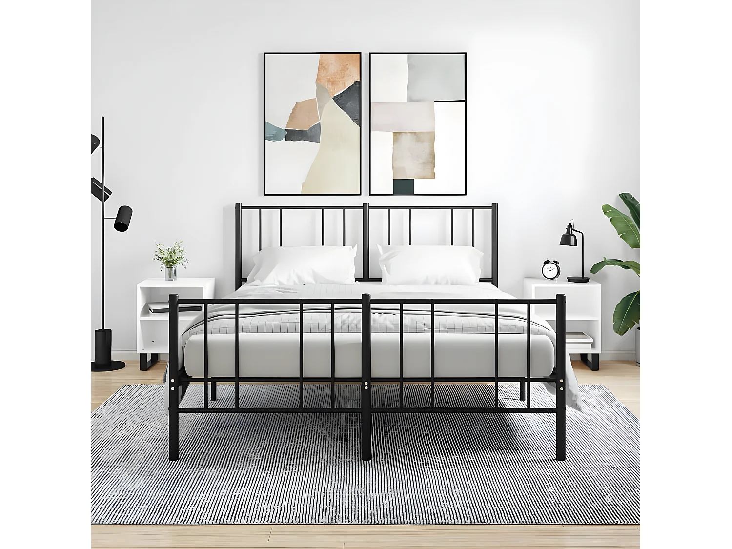 Tables de chevet 2pièces blanc brillant 40x30x50cm bois ingénierie