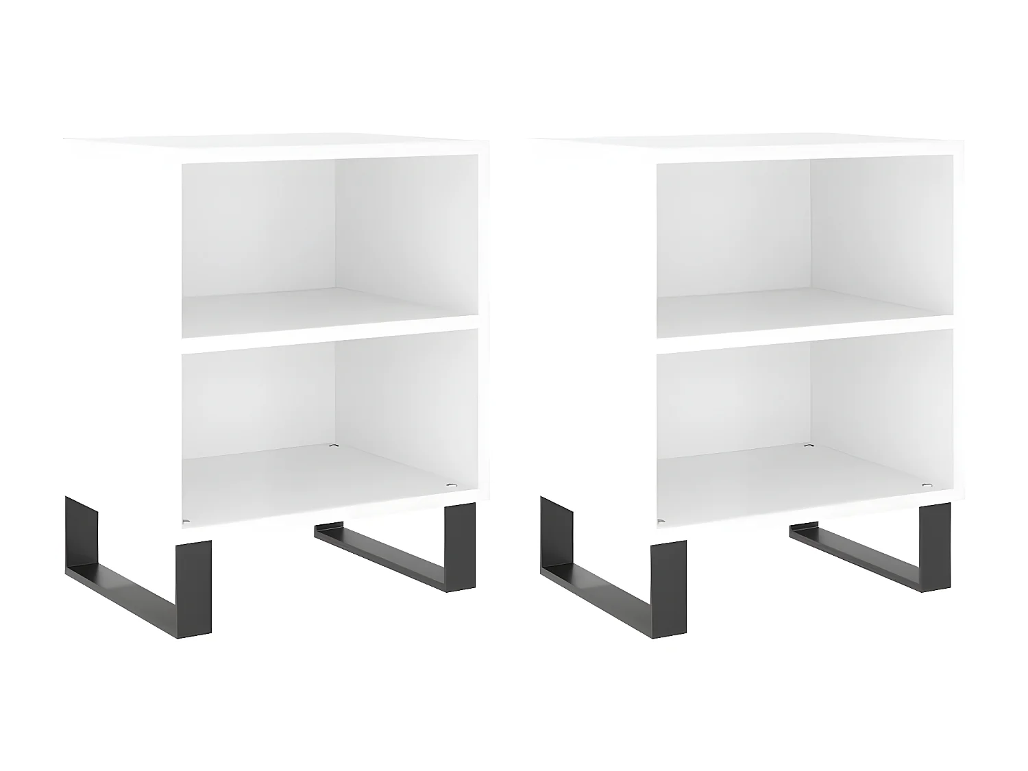 Tables de chevet 2pièces blanc brillant 40x30x50cm bois ingénierie