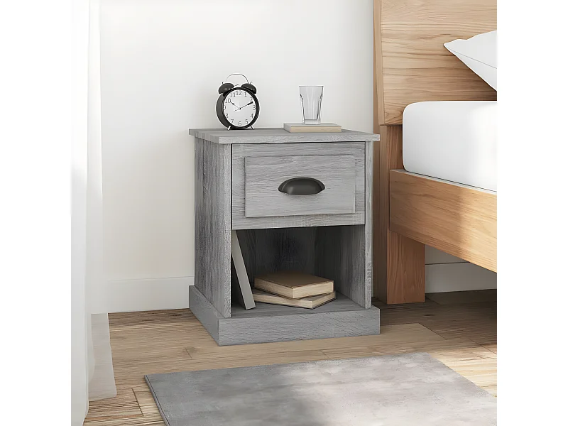 Table de chevet sonoma gris 39x39x47,5 cm bois d'ingénierie