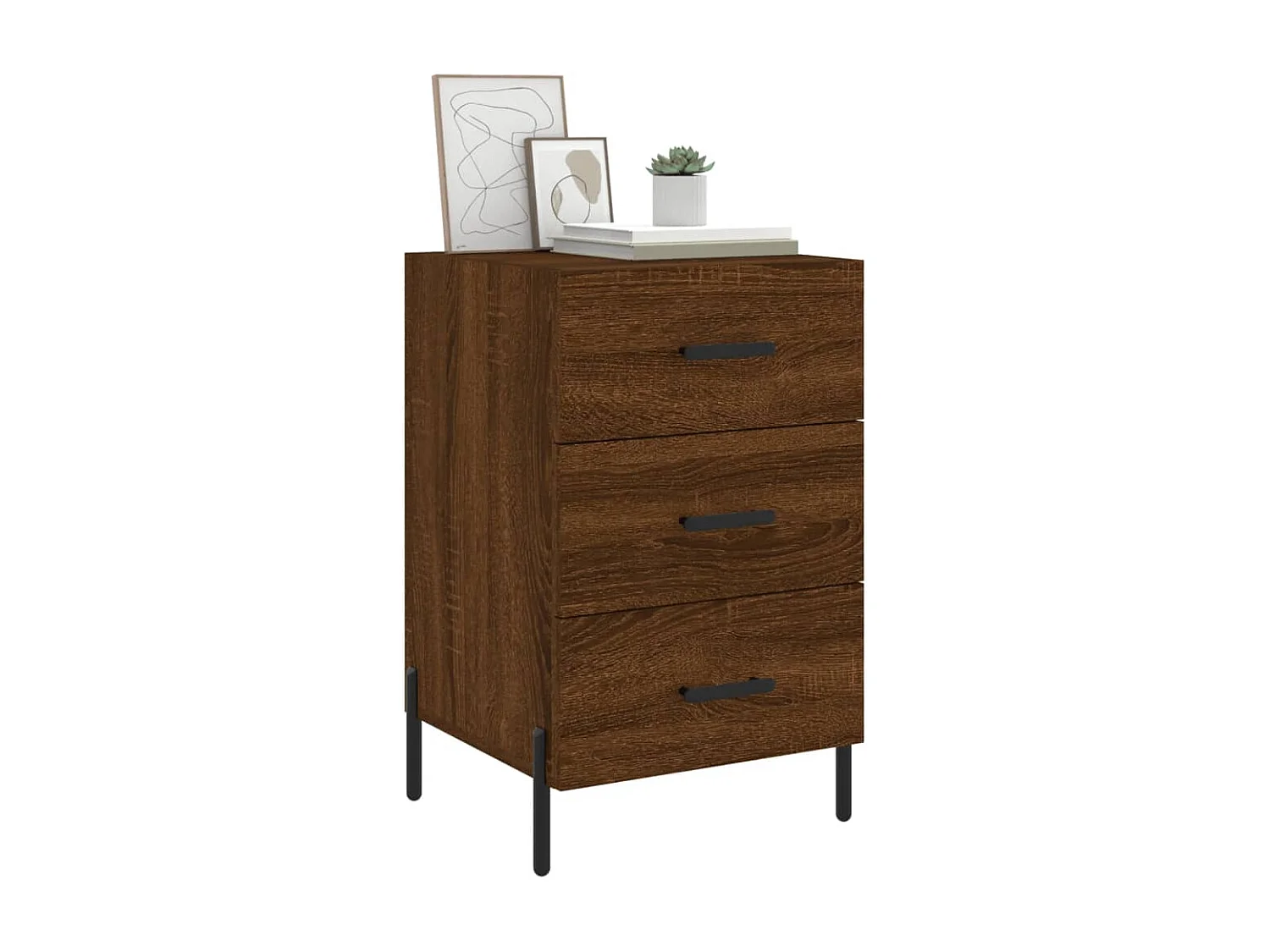 Mesa cabeceira 40x40x66 cm derivados madeira carvalho castanho