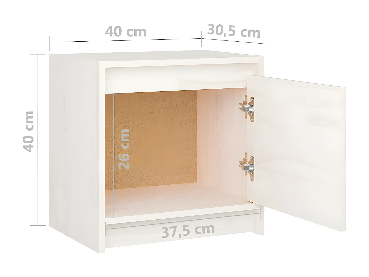 Tables de chevet 2 pièces Blanc 40x30,5x40 cm Bois de pin massif