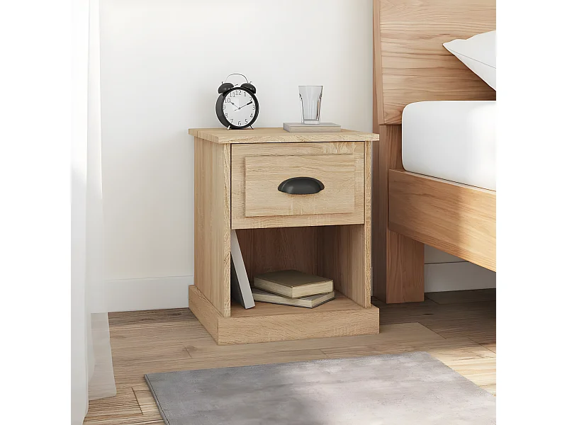 Table de chevet chêne sonoma 39x39x47,5 cm bois d'ingénierie