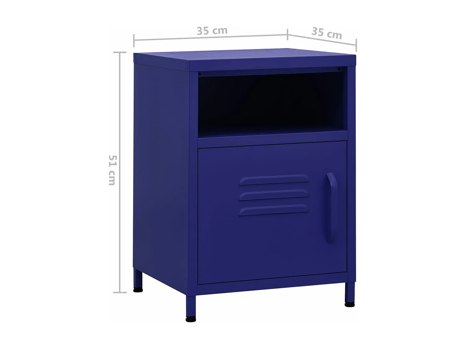 Table de chevet Bleu marine 35x35x51 cm Acier