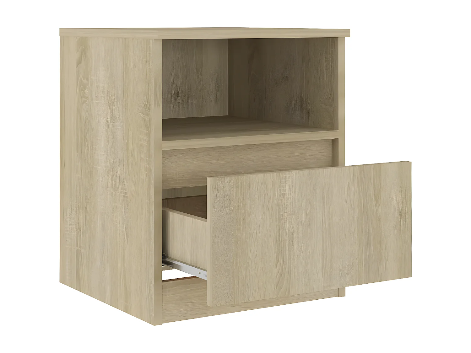 Mesita de noche madera contrachapada roble Sonoma 40x40x50 cm