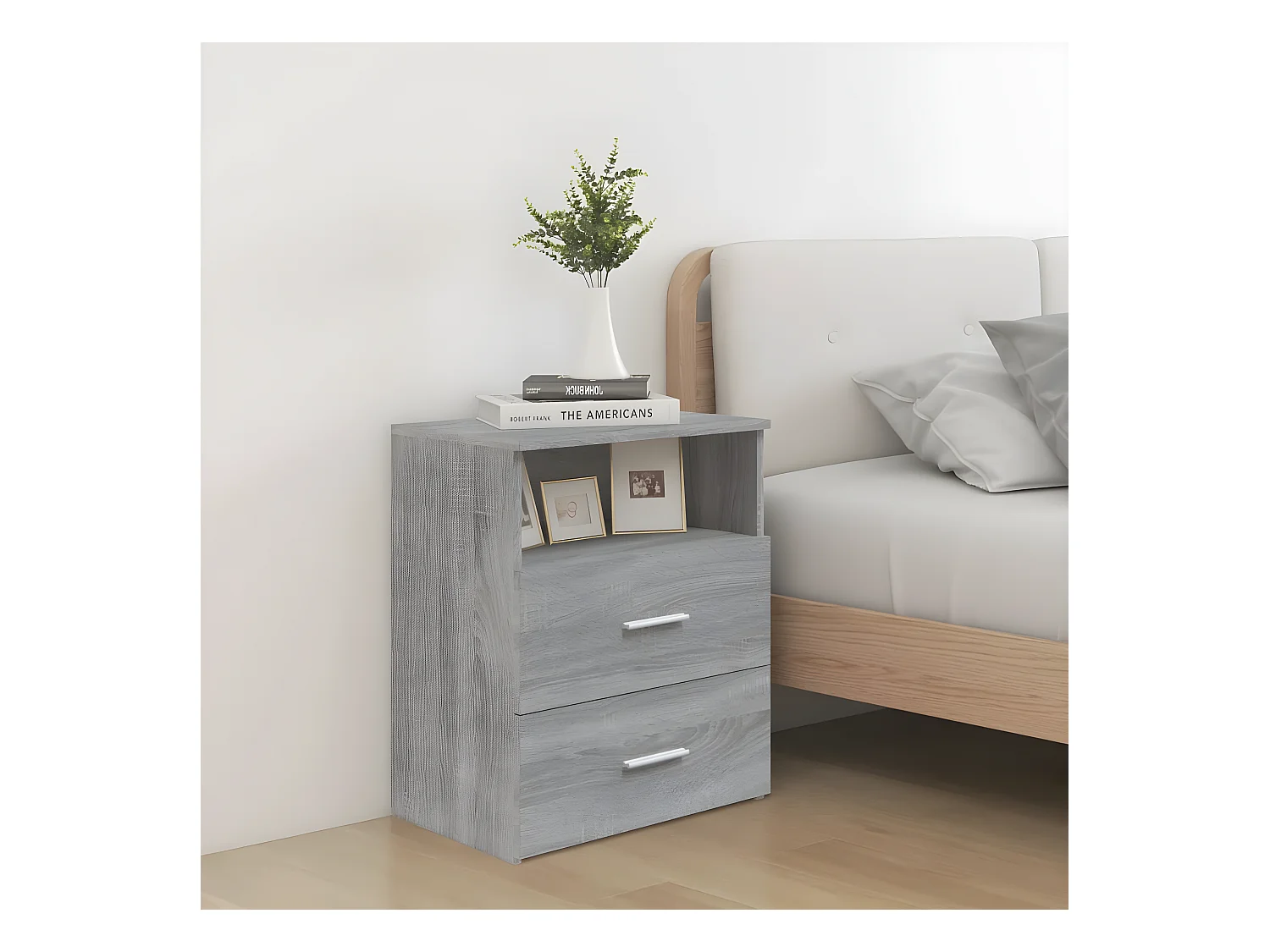 Table de chevet Sonoma gris 50x32x60 cm