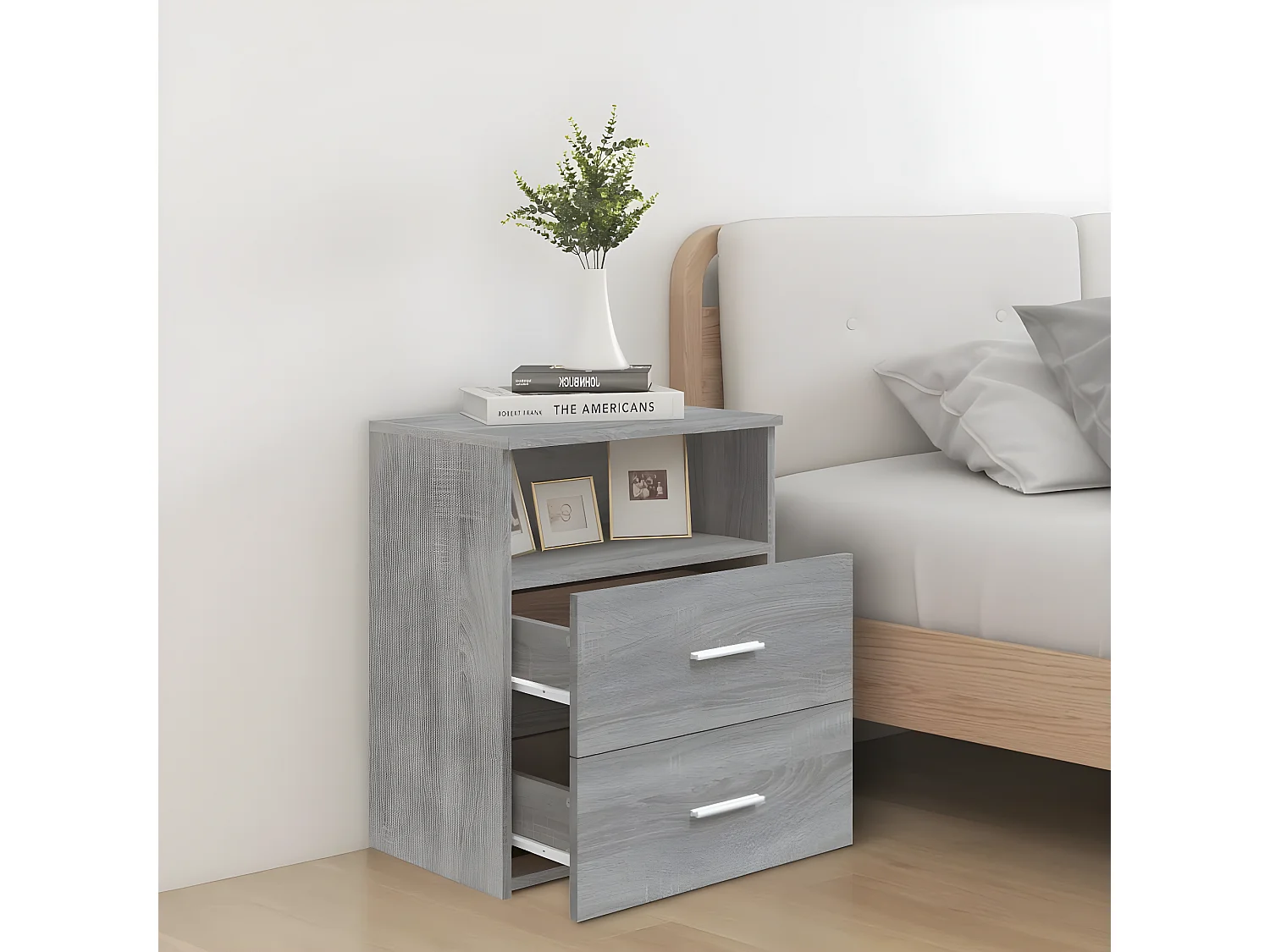Table de chevet Sonoma gris 50x32x60 cm